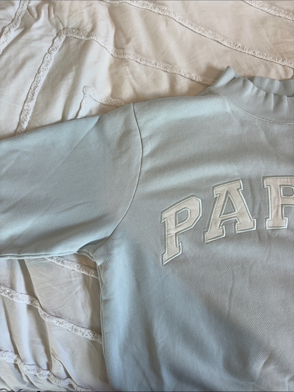 PARKE Light Blue Logo Crewneck Sweatshirt - Women's Relaxed Pullover - Picture 6 of 7
